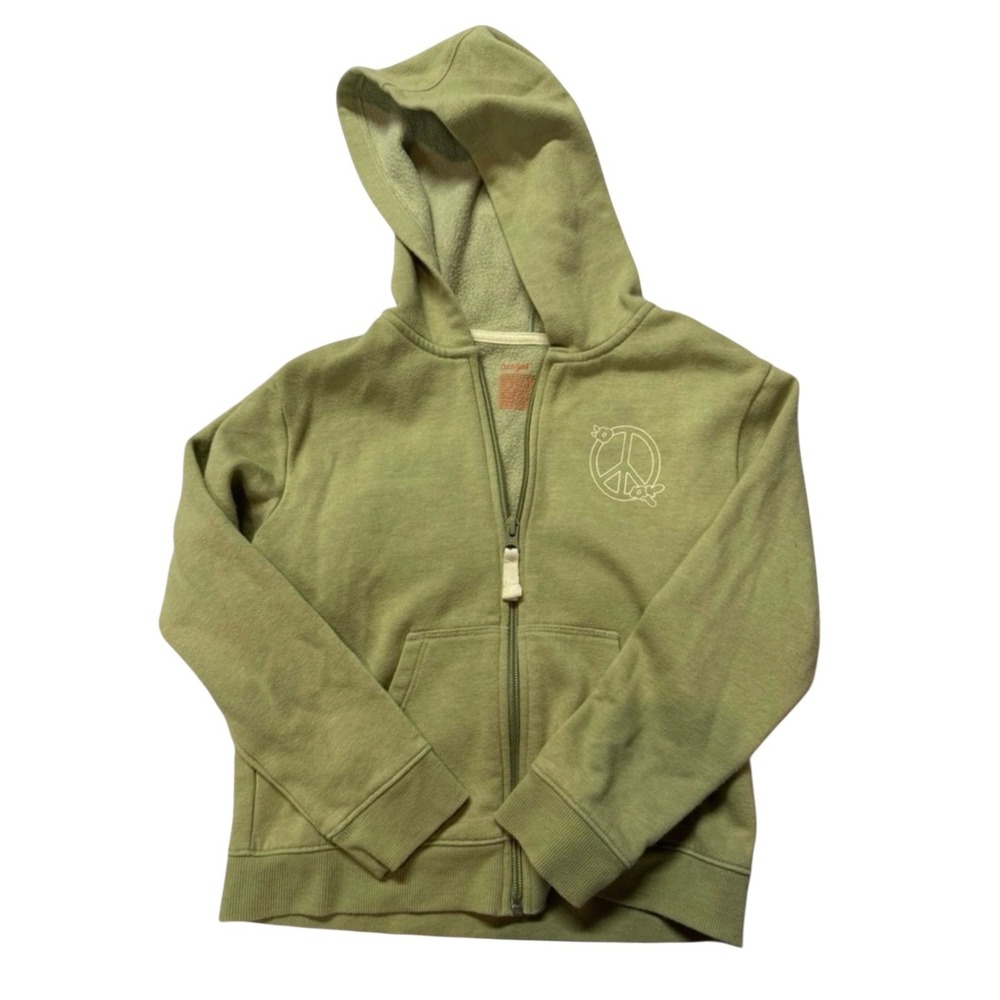 Kids Green Hoodie‎ with Peace Sign